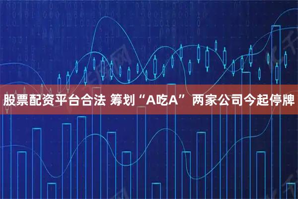股票配资平台合法 筹划“A吃A” 两家公司今起停牌