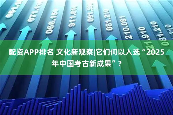 配资APP排名 文化新观察|它们何以入选“2025年中国考古新成果”？